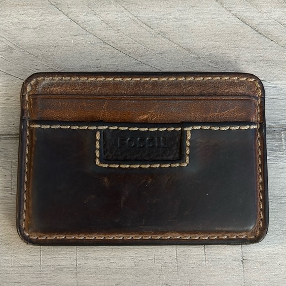 Fossil Other - Fossil men’s front pocket wallet brown leather VGUC
